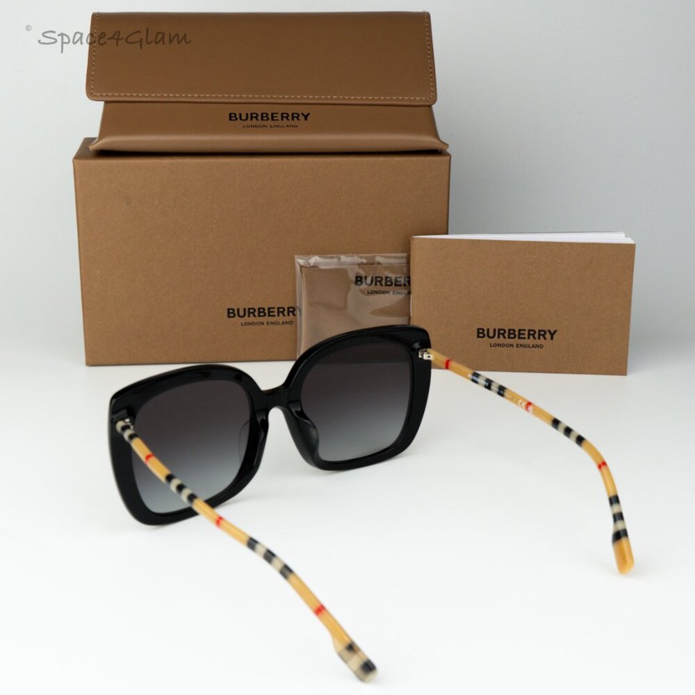 Burberry Women Sunglasses Black Grey Gradient Square BE4323F 38538G BRAND NEW - Picture 8 of 12